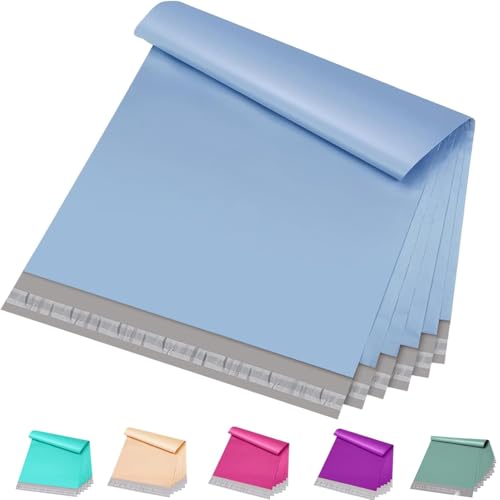 Image of Metronic Poly Mailers 12x15.5 100 Pack Self-Seal Shipping Bags, Light Blue | Strong Adhensive Mailers Poly Bags, Waterproof and Tearproof Shipping Envelopes, Medium 12x15.5 Shipping Bags for Clothing