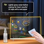 LED Note Board with 7 Colors, 13"x10" Led Drawing Board for Kids, Light Up Dry Erase Boards with 7 Markers, Soft Cloth, Hanging Chain-Gift for Ages 5-12 Year Old Girl - Little Kids Art & Craft Gifts