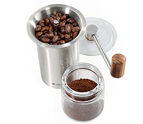 Zassenhaus Kaffeemühle Barista aus Glas und Edelstahl in der Farbe Silber-Transparent, Höhe: 21cm, 041170 – Bild 3