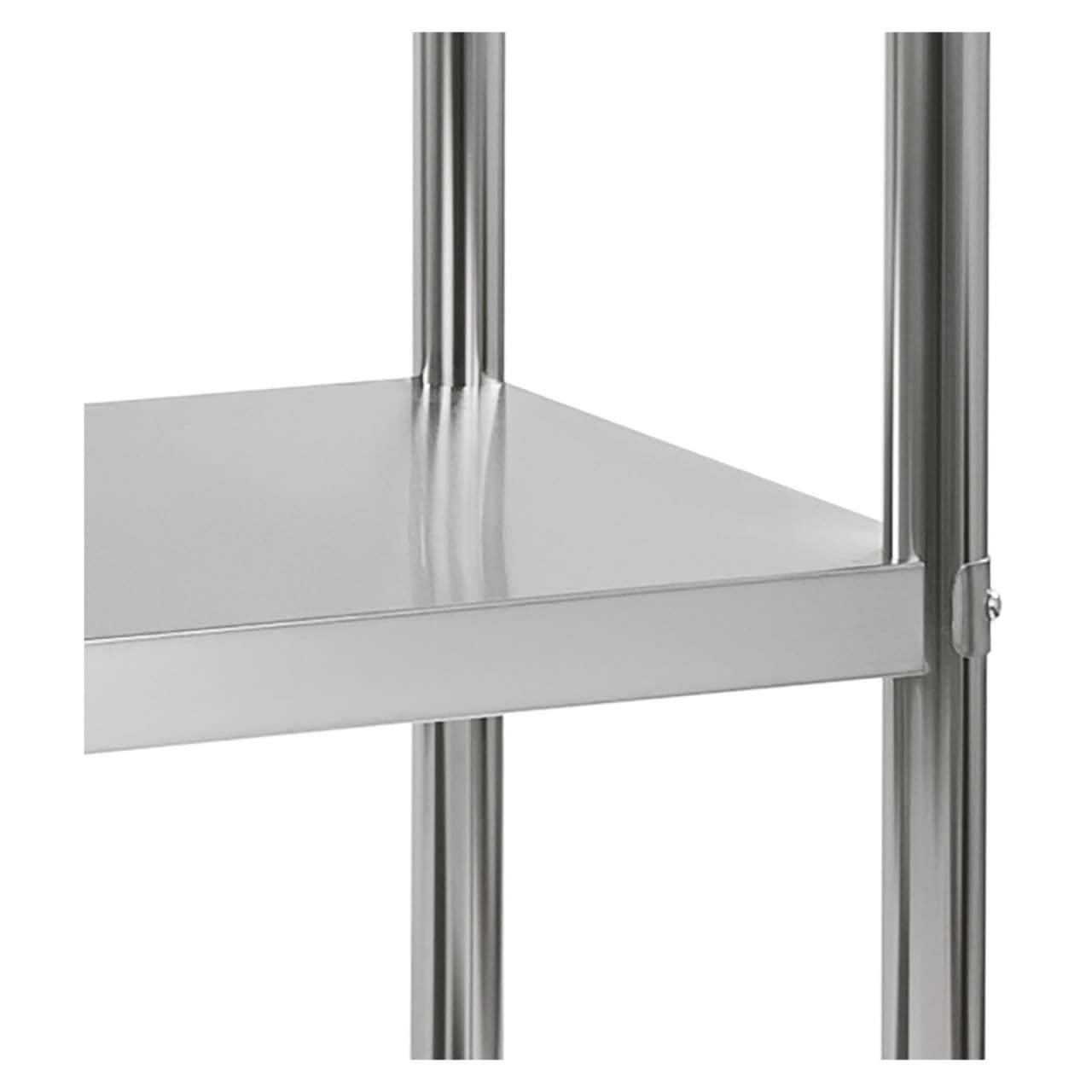 Royal Catering Etagère Rangement Cuisine RCER-120 (120x48,5x155cm, 4 étagères, Charge Total maximale 600 kg, capacité de Charge par Niveau 150 kg, INOX)