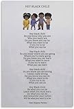 Hey Black Child African American Inspirational Poem for Children Poster Metal Tin Sign Wall Art Posters for Room Aesthetic and Decor 8x12 inch