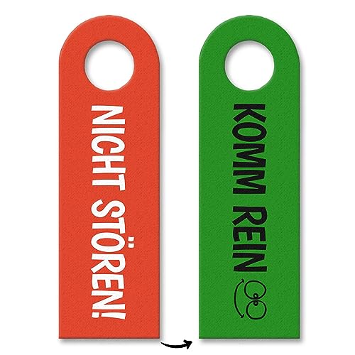 Nicht stören oder Komm rein mit lachendem Gesicht Türhänger in Rot-Grün Zimmer