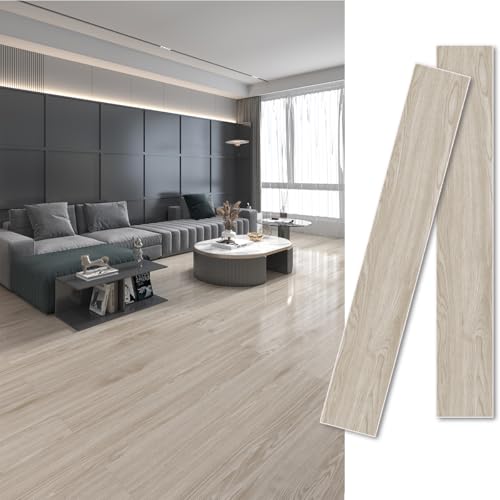 OMAYOU フロアタイル 木目調 置くだけ フローリングシート 貼るだけ 接着剤不要 フローリングマット フロア 初心者 賃貸ok 防水 リメイクシート DIY キズ防止 玄関 洗面所 店舗 トレイ用 土足OK 72枚入り/ 約6畳 厚手1.5mm(91