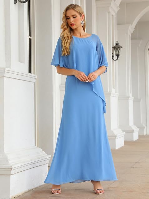 Miniatura 4 de Sunnderly Madre de los vestidos de novia largo con volantes capa formal vestido de noche vestido de novia