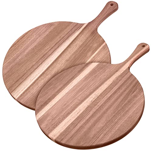2 Piezas Tabla Redonda de Cortar Madera Acacia 40.64x30.48 cm miniatura 1