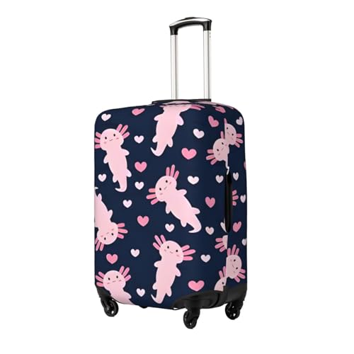 Cute Axolotl Cartoon Travel Luggage Cover Suitcase Protector Bag,Dust-Proof Fits 18-32 Inch Luggage,Baggage Covers For Kid And Adult,Small2
