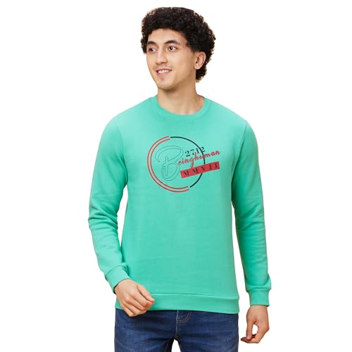 Image of Being Human White Regular Fit Round Neck Long Sleeves Men's Sweatshirt Clothing