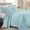 Superior Paisley 3 Piece Cotton Bedspread Set, Home Bed Decor, Decorative Bed Spread, 2 Pillow Shams, Medium Weight Blanket, Matelasse Coverlet Bedding, Vintage Floral Pattern, Queen, Aqua