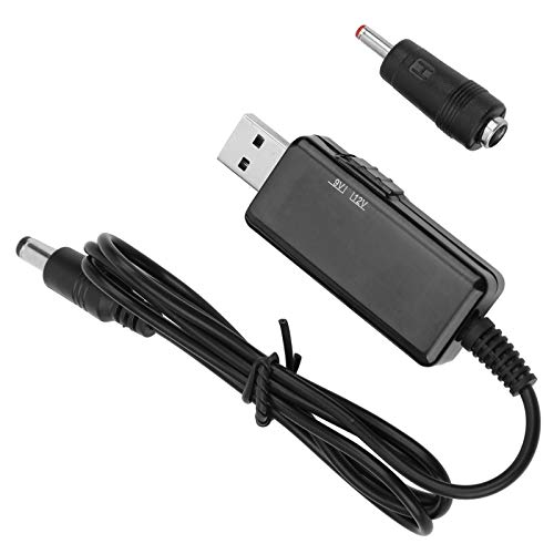 USB na DC Booster kabel, Powerbanka Router kabel USB Boost Converter DC 5 V na 9 V 12 V digitální displej, nastavitelný 5521 m USB DC kabel, černý, délka 0,8 m DC adaptér