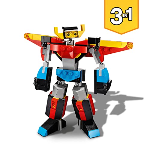 LEGO 31124 Creator 3-in-1 Super-Mech Roboter Kinderspielzeug, Drachenfigur, Flugzeug, kreatives Spielzeug für Kinder ab… – Bild 3