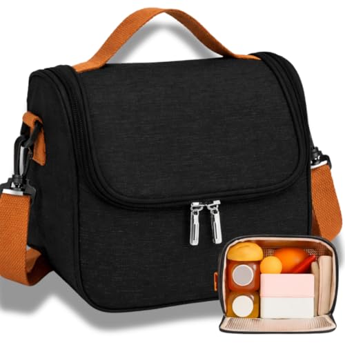 Bolsa Térmica Lancheira Com Alça Transversal Removível Para Marmitas e Lanches - Porta Refeições Moderno e Compacto de Trabalho Passeios e Academia Fitness