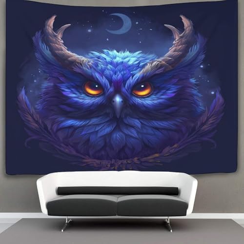 Tenture murale hibou en polyester doux literie poster impression 3D - 3