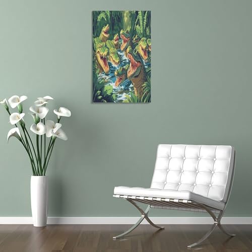 Impression sur toile crocodile affiche moderne murale 50x75cm KDXVMLQPY - 5