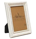 4x6 Picture Frame White/Gold - Mount/Desktop Display, Frames by EcoHome
