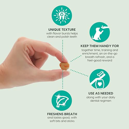 Image of ARK Naturals Breath Bursts Brushless Toothpaste Dog Treats, Dog Dental Bits for Small Breeds, Unique Texture Helps Clean Teeth & Freshen Breath, Cinnamon, 4 oz, 1 Pack