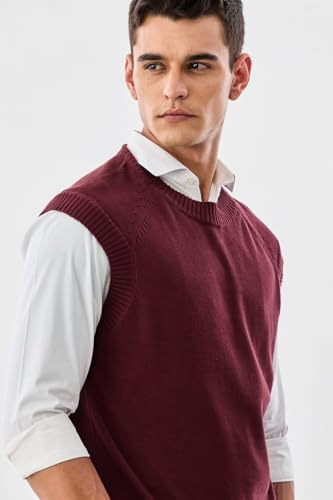 Image of SNITCH Men Sweater | Regular Fit Crew Neck Full Sleeve Pullover | Premium Soft Cotton Blend & Durable Fabric | Lightweight & Versatile Men's Casual Knitwear for Winter