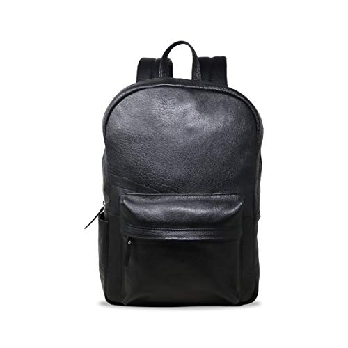 Jaald BXB 18 Inch Black Genuine Leather Laptop Backpack Water Resistant Casual Office Work Professional College Bookbag Comfortable Lightweight Travel Rucksack Men thumb #2