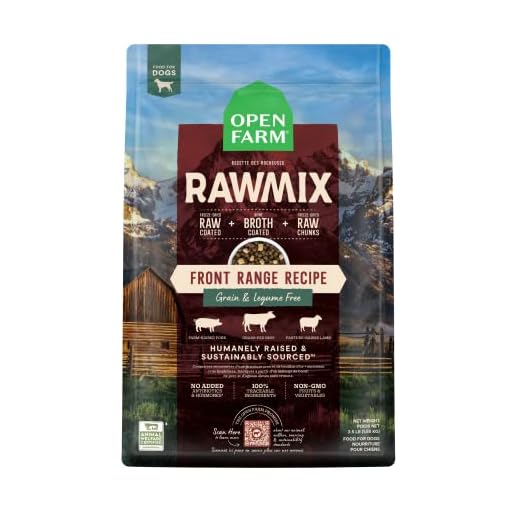 Open Farm, RawMix Grain-Free Dry Dog Food, Protein-Packed Kibble Coated in Bone Broth with Freeze Dried Raw Chunks, Beef Pork & Lamb, Front Range Recipe, 3.5lb Bag