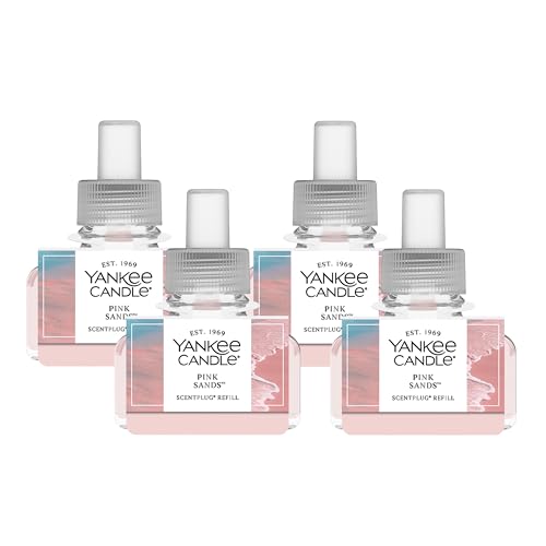 Image of Yankee Candle ScentPlug Refill for Plug in Air Fresheners, Scented Oil Refills, Long Lasting Home Fragrance, Pink Sands (Pack of 4)