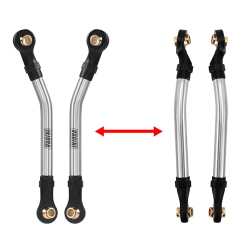 INJORA Stainless Steel High Clearance Chassis Links Set for 1/18 RC Crawler TRX4M High Trail K10 F150, 41g/Set