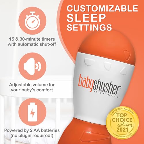 Image of Baby Shusher Portable Sound Machine - Mom-Like 'Shh!' Sound for Baby, Sleeping Soother, Newborn Essentials for Crib, Battery Operated Hush, Travel Friendly, Shower & Registry Gift - 1 Count