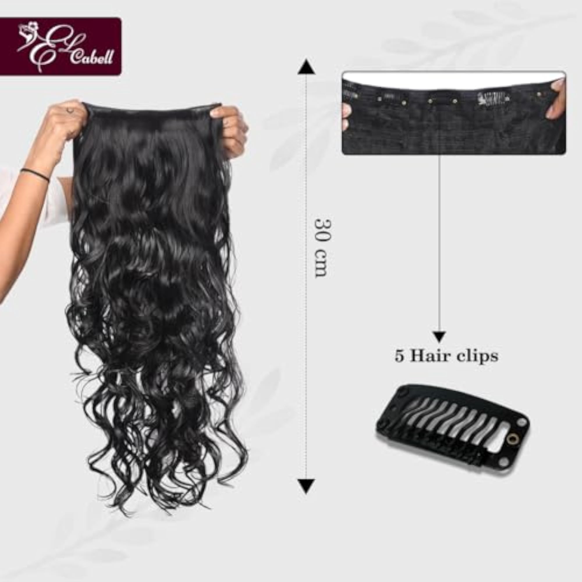 Women's 30 Inch Curly Hair Extension, Premium Synthetic