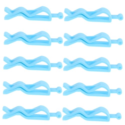 BESTYASH 10 Piezas Pinza Para Bolsa De Basura Soporte De Plástico Para Bolsas De Supermercado Clip De Fijación De Cesta Accesorios De Basura Soporte De Bolsas De Basura El Plastico Sky-blue