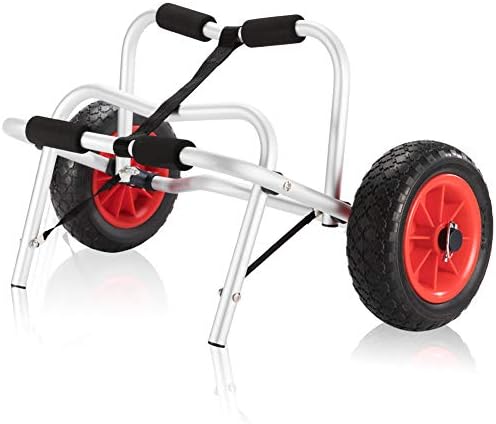 FIERYRED Kayak Cart Canoe Carrier Trolley - Collapsible Boat Carrier Wheel Cart 200LBS Capacity