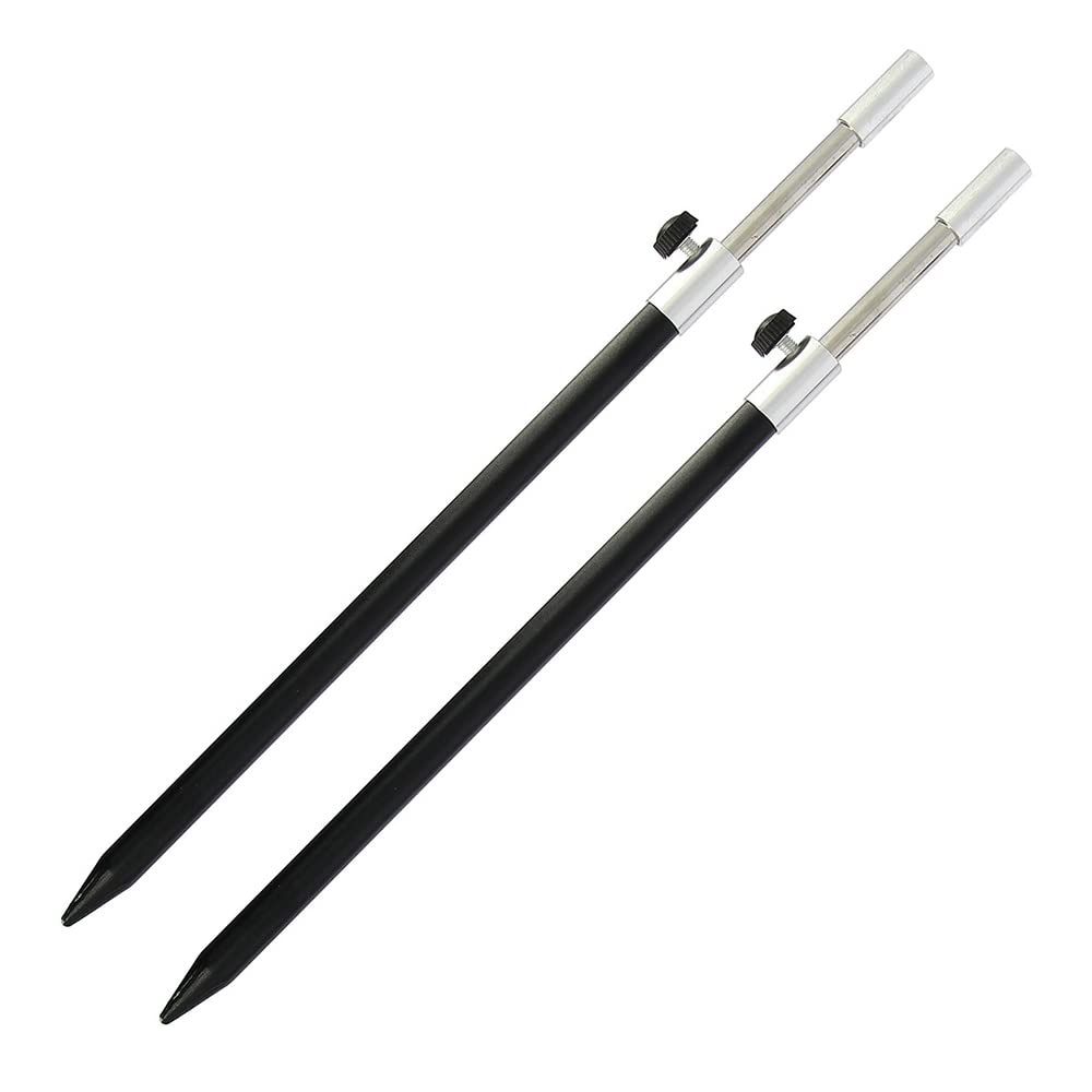 DNA Leisure Bank Sticks Aluminium Black Extendable 30-50cm Stainless Steel Top Thumb Screw 2x 4x 6x (4)