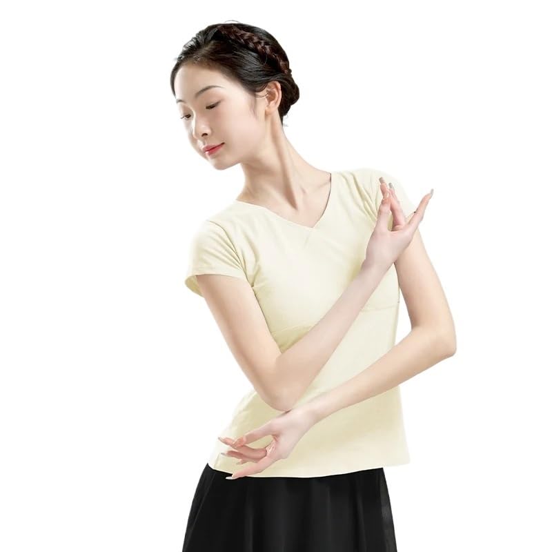 Camisetas de baile de ballet para mujeres adultas con ajuste elástico para yoga