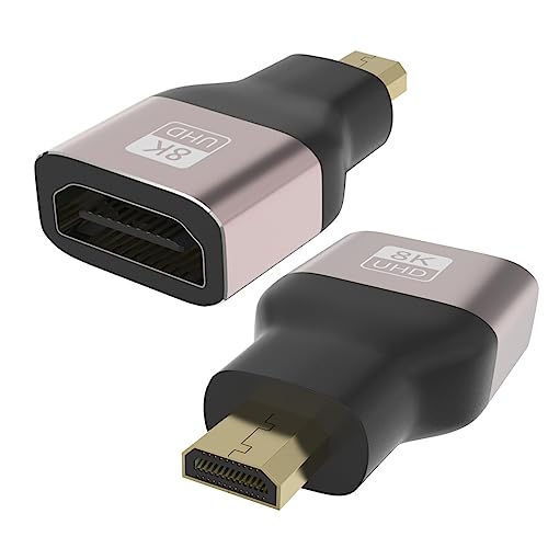Dhttechky DHT-HDMI-001 Micro Hdmi Adapter 2Pcs,8K Hdmi Male To Hdmi Female Adapter,48Gbps Hdmi To Micro Hdmi Adapter,Standard Micro Hdmi 2.1 Version Extension Adapter Conversion For Laptop,Camera,Projector,Hdtv cover