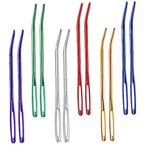PLAFOPE Safety Tapestry Needles 12-Pack Aluminum Knitting Needles Multi-Function Sewing Accessory Comfortable for All Ages Easy to Use
