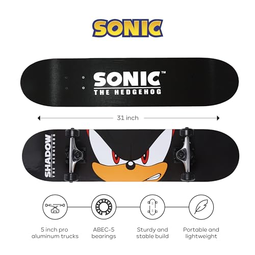 Sonic The Hedgehog Character Skateboards - Cruiser Skateboard with ABEC 5 Bearings, Durable Deck, Smooth Wheels (Choose from Sonic, Knuckles, Tails or Sonic & Friends) - Image 3