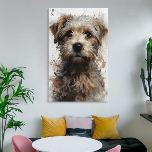 Pinturas decorativas de perro esponjoso con acabado de acuarela de alta gama 6