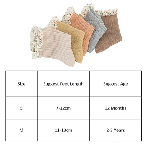 5 Pairs Kid Girls Ruffle Crew Socks Casual Comfy Frilly Ankle Socks Cute Toddler Lightweight Dress Socks2