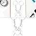 Quadafy 2 Pcs Stainless Steel Funny Doodle Keychain Finger Pendant Keyring Long Distance Friendship Jewelry Gift for Men Women (Silver)