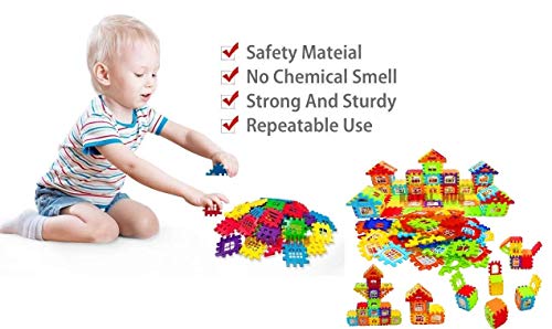 Royals Hub® Building Construction Blocks - Big Size House Building Blocks with Windows & Smooth Rounded Edges, Block Educational Game for Kids (72 Blocks + 35 Windows) - Blocks Game Model-2021