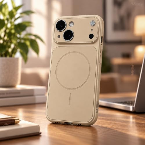 Image of Compatible for iPhone 13 Cover Case Scratch Resistant Premium Glass Finish Slim Fit Protective Back Cover Shockproof Camera Guard Magsafe iPhone 13 Cover (Gold)