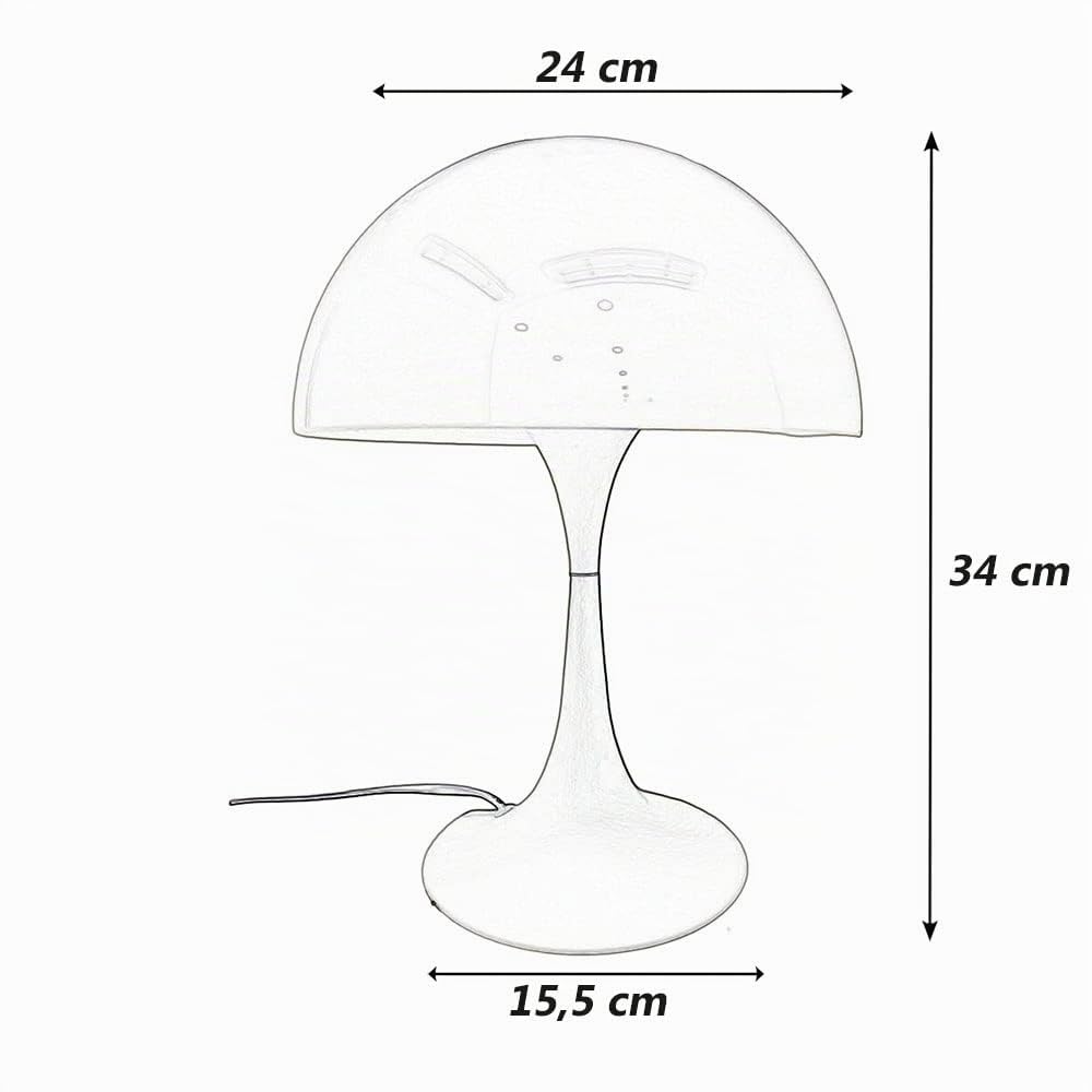 Vetrineinrete® Lume moderno bianco abat jour attacco E27 lampada da tavolo scrivania lumetto