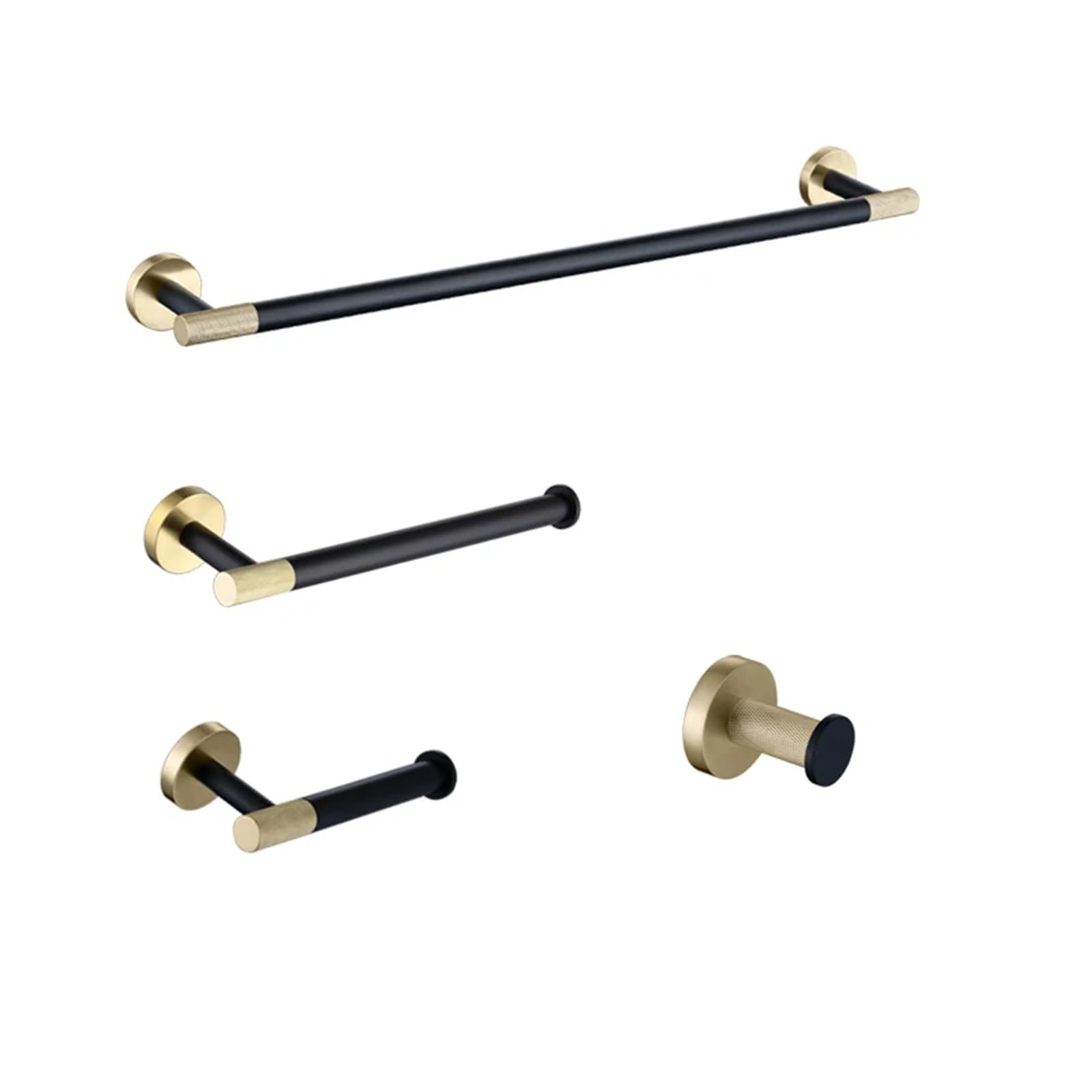 Set di accessori da bagno in acciaio inox spazzolato nero – 4 pezzi portasapone, porta carta asciugamani porta bicchieri, gancio appendiabiti, arredamento moderno ed elegante per la casa