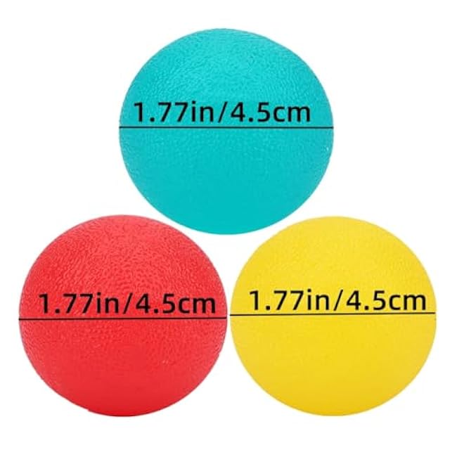 3 Resistance Stress Relief Balls for Adults, Physical Therapy Hand Exercise Balls Kits, Squeeze Balls Sets for Hand Finger Wrist Muscles Arthritis Training, Hand Grip Strengthening Train Ball