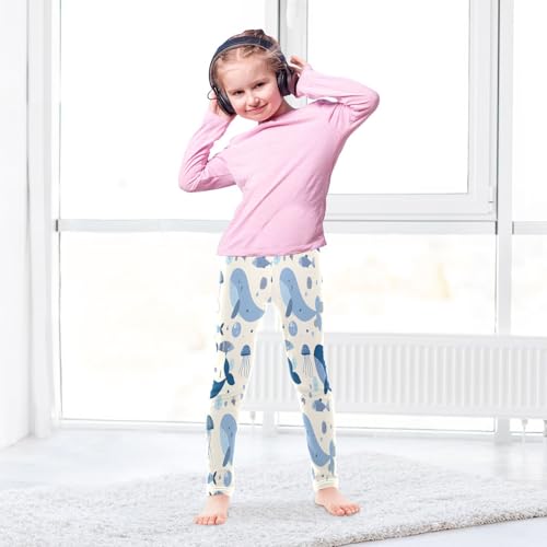 Bolaz Toddler Girls Leggings Printed Yoga Pants Leggings Blue Whales and Jellyfish for Kids4