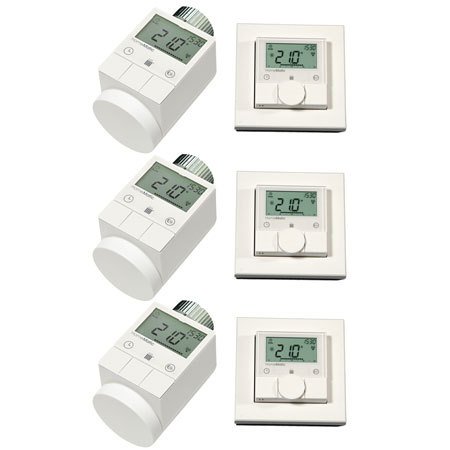 Komforthaus Set HomeMatic 3x Heizkörperthermostat + 3x Wandthermostat