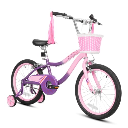 Image of WEIZE Kids Bike, 14 16 Inch Children Bicycle for Girls Ages 4-12 Years Old, Front Basket, Bell, Streamer, Doll Seat, Adjustable Seat & Handlebars, Coaster Brake, Multiple Color