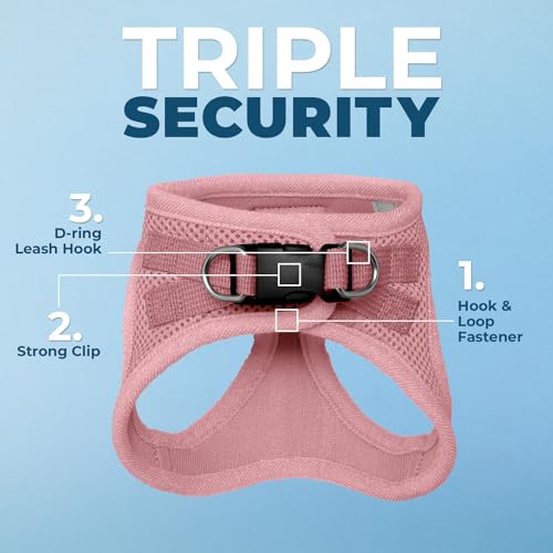Image of Voyager Step-in Pet Harness - All Weather Mesh, Adjustable Step in Harness for Cats and Dogs by Best Pet Supplies - 307S Pink, S
