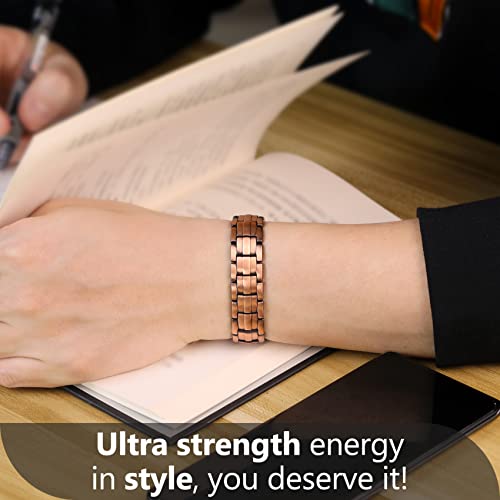 Feraco Copper Bracelet For Men - Copper Bracelets 100% Pure Copper Jewelry Gift With Adjustable Sizing Tool Christmas Gifts (Copper) #TOP2