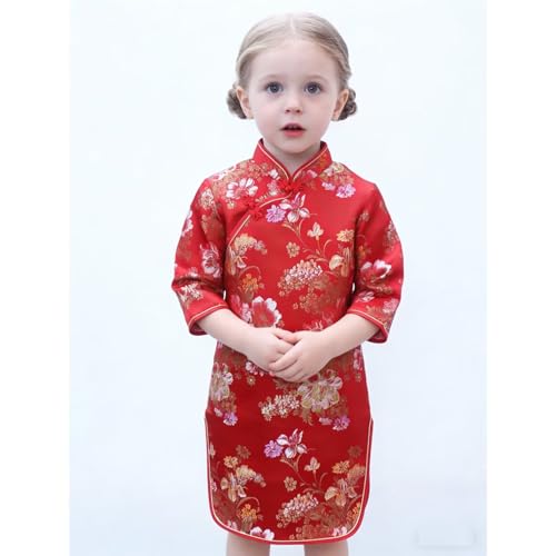 Vestido chino Qipao flores para niña miniatura 7