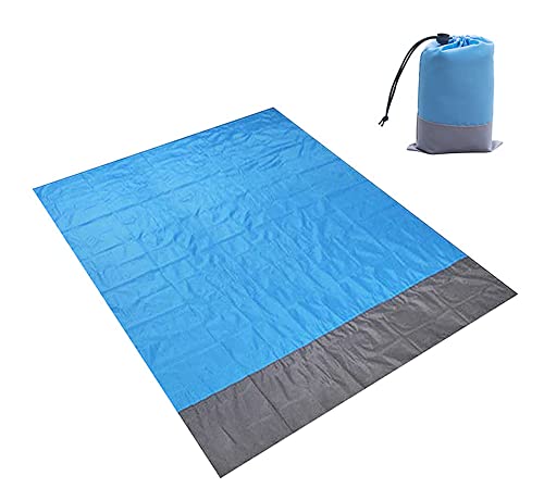 Apanphy® Couverture de Pique-Nique Couverture imperméable légère imperméable de Poche de Plage de Poche de Sable - 145cm x 200cm (Bleu) Cover