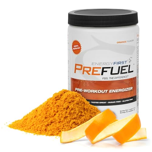 Image of EnergyFirst Prefuel Vegan Pre-Workout Powder, Zero Sugar, All-Natural Energizer with Immune Support Orange Flavor, 30 Servings for Maximum Workout Performance
