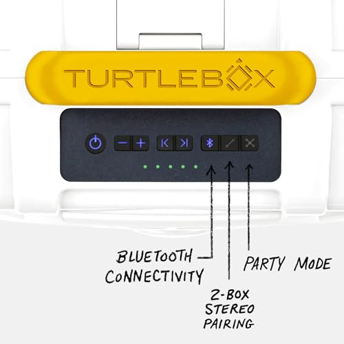 Image of Turtlebox Original Gen 3: Portable Outdoor Bluetooth Speaker - Ultra-Loud (120dB), Waterproof (IP67), Rugged, Impact-Resistant, 3-Day Battery | Party Mode: Unlimited Pairing Stereo, White /Yellow